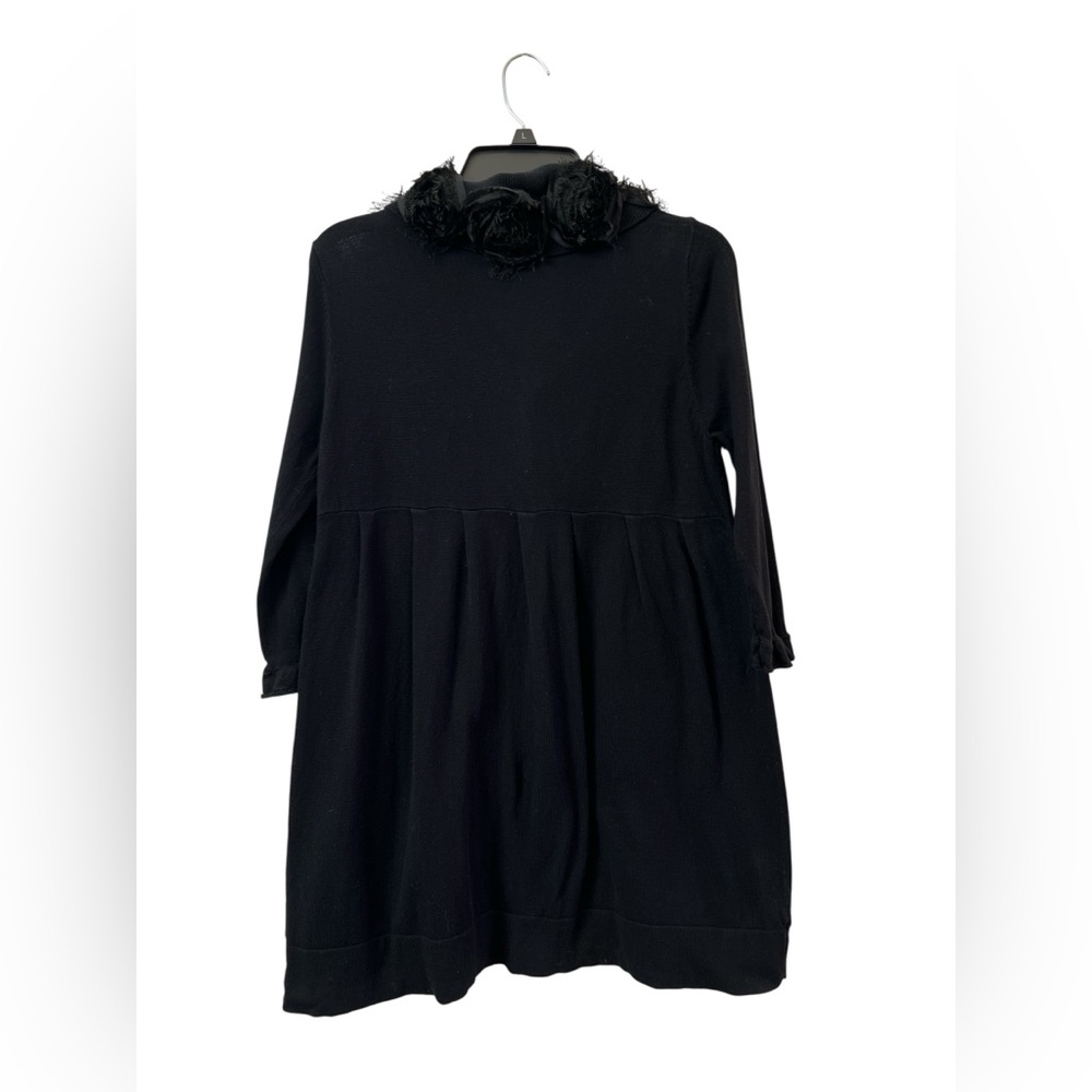 Nick & Mo Black Cotton Tunic Jacket Top Rosette Collar Babydoll Dark Academia M - Picture 3 of 7